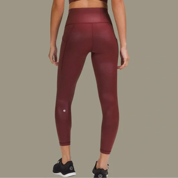 Lululemon Wunder Train High-Rise Tight with Pockets 25” Foil Leggings- Rare Find - Picture 13 of 13